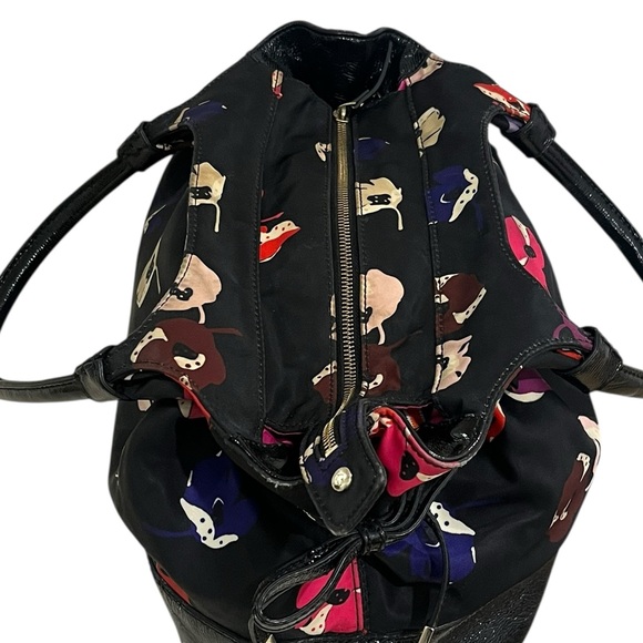 Kate Spade New York West Valley Printed Black Floral Nylon Shoulder Bag - Picture 6 of 10